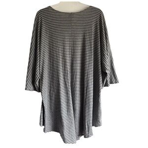 Striped Black and Gray Oversized Cardigan M